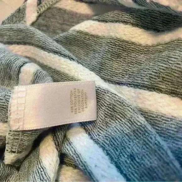 Lauren Conrad blue white women’s striped short sleeve top shirt with bow Sz S - Picture 6 of 10